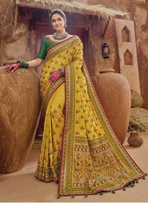 Irresistible Yellow Wedding Trendy Saree