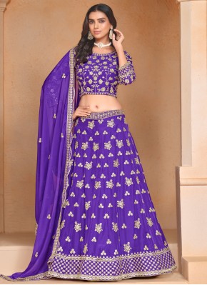 Jazzy Violet Organza Lehenga Choli