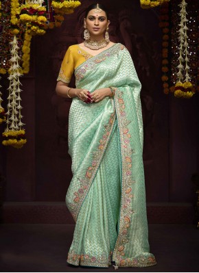 Kanjivaram Silk Aqua Blue Classic Saree