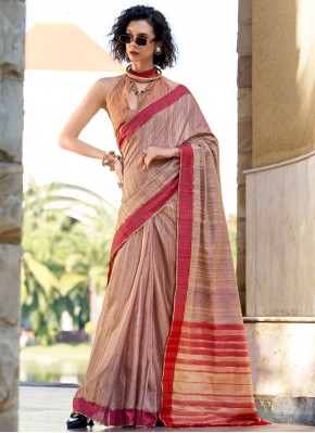 Katan Silk Beige Designer Saree