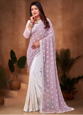 Lavender Color Classic Saree