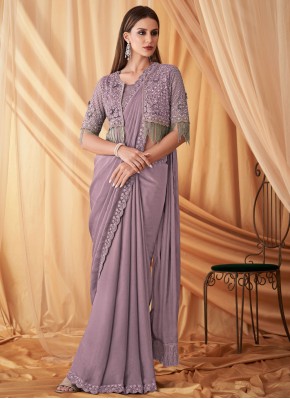 Lavender Color Contemporary Saree