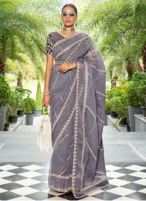 Lavender Color Trendy Saree