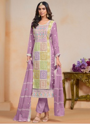 Lavender Organza Salwar Kameez