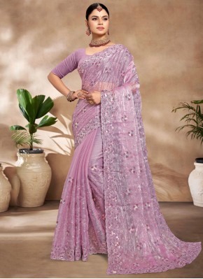 Lavender Sequins Designer Saree