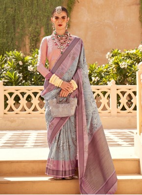 Lavish Foil Print Contemporary Saree