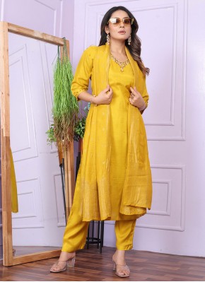 Lavish Viscose Handwork Mustard Designer Salwar Su