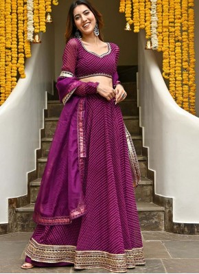 Lehenga Choli Lace Georgette in Purple