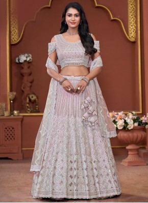 Lehenga Choli Stone Net in Pink