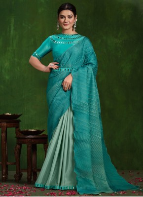 Lively Blue Thread Contemporary Saree