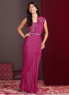 Magenta and Rani Party Classic Saree