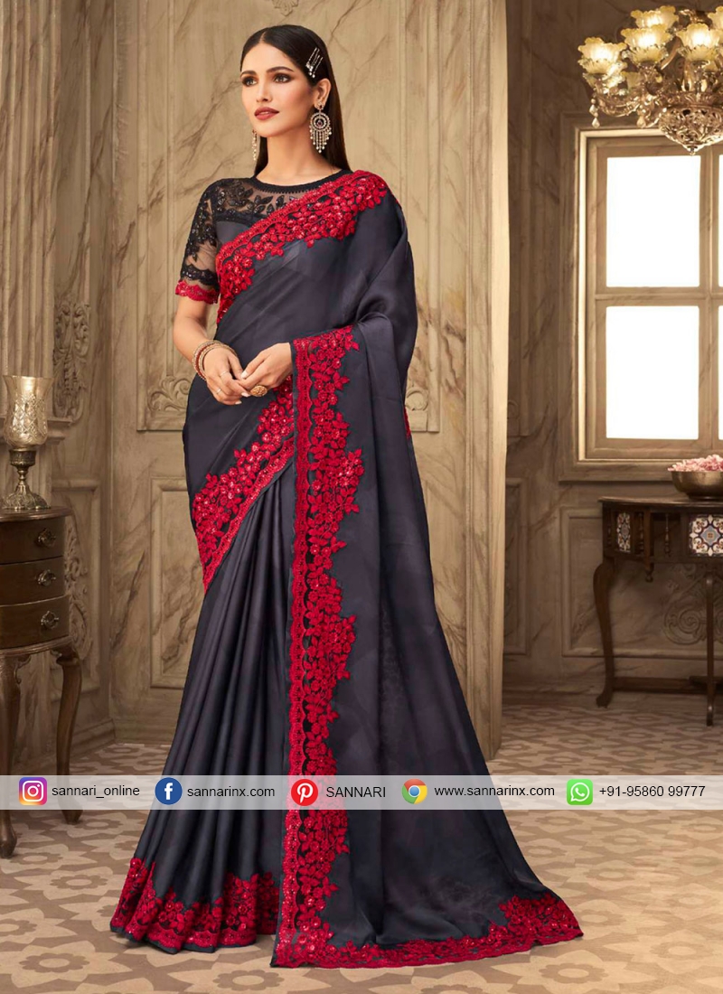 black new design saree