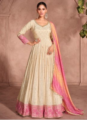 Majestic Sequins Jacquard Silk Trendy Gown