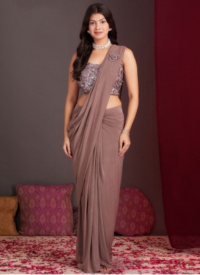 Majesty Fancy Brown and Purple Designer Saree