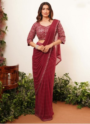 Maroon and Rust Sangeet Classic Saree