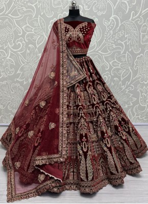 Maroon Dori Work Trendy Lehenga Choli