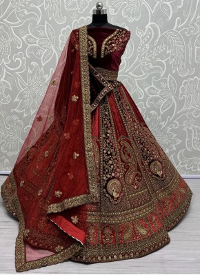 Maroon Sequins Wedding Trendy Lehenga Choli