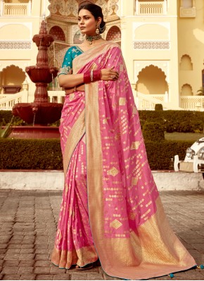 Marvelous Pink pure-dola Trendy Saree