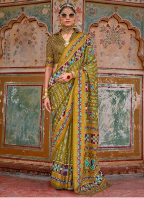 Marvelous Printed Silk Green Traditional Saree