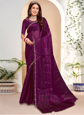 Mesmeric Purple Designer Saree