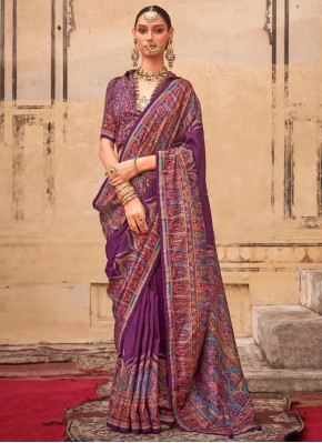 Modern Purple Party Contemporary Saree