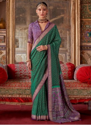 Modernistic Green Printed Traditional Saree