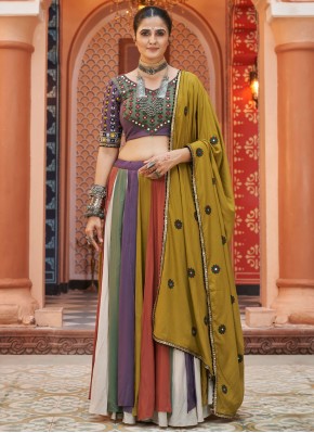 Modest Multi Colour Plain Readymade Lehenga Choli