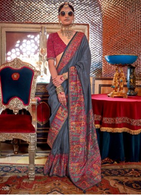 Modest Print Ceremonial Contemporary Saree