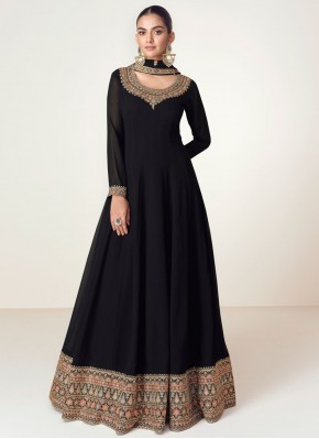 Modish Pure Georgette Zari Floor Length Gown