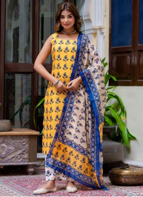 Monumental Yellow Print Designer Salwar Kameez