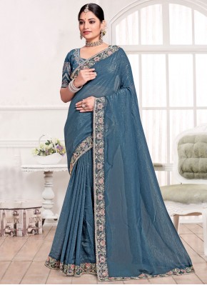 Morpeach  and Teal Cord Classic Saree