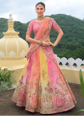 Multi Colour Embroidered Ceremonial Trendy Lehenga Choli