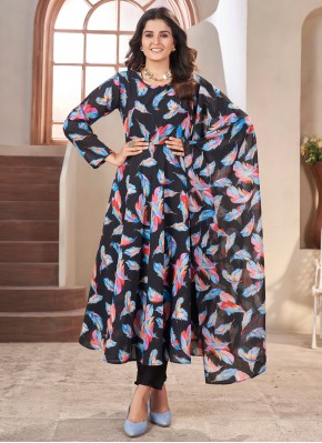 Multi Colour Georgette Print Readymade Salwar Kameez