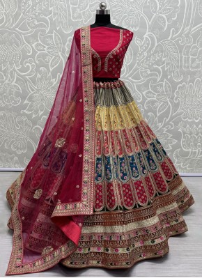 Multi Colour Patchwork Silk Trendy Lehenga Choli