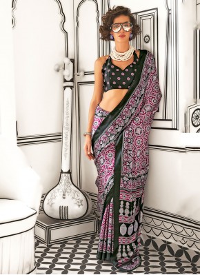 Multi Colour Printed Classic Saree