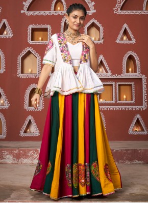 Multi Colour Viscose Mirror Readymade Lehenga Choli