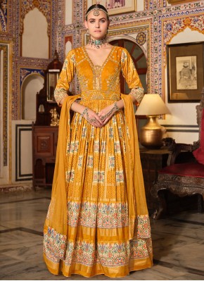 Mustard Color Trendy Gown