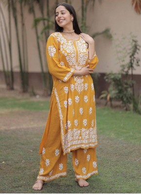 Mustard Rayon Festival Casual Kurti