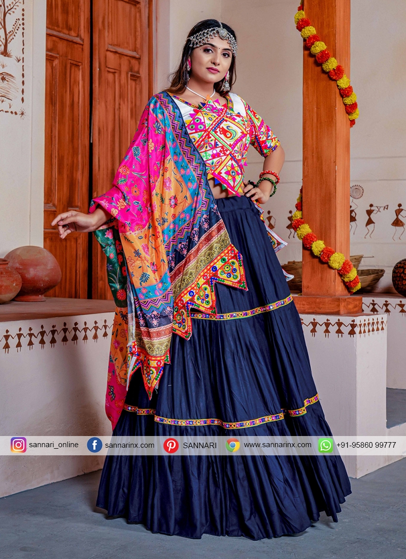 Buy Indian Gujarati Heavy Designer Fancy Art Silk Lehenga Chaniya Ghagra  Choli Custom to Measure Women dress 8719 at Amazon.in