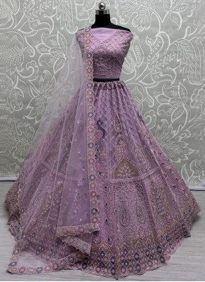 Net Dori Work Trendy Lehenga Choli in Lavender