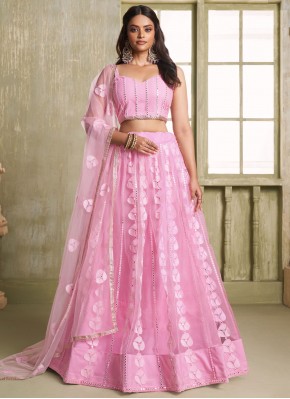 Net Pink Designer Lehenga Choli