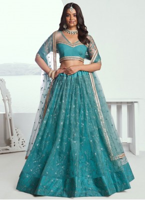 Net Sequins Morpeach  Trendy Lehenga Choli