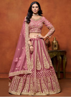 Net Zari Pink Trendy Lehenga Choli