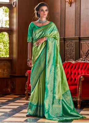 Noble Zari Silk Green Designer Saree