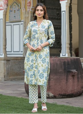 Off White Ceremonial Party Wear Kurti