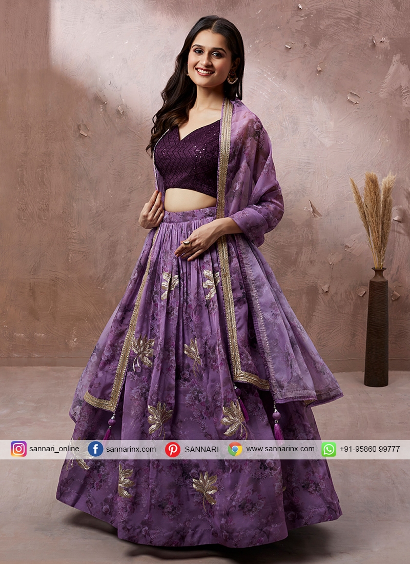 Marriage Dark Purple Bridal Lehenga Orders | teach.uz