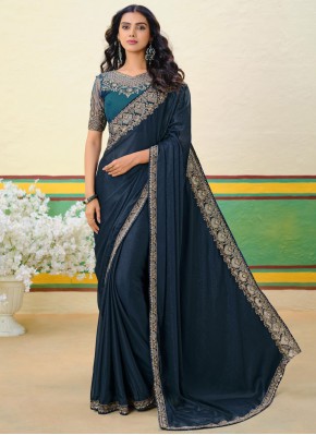 Outstanding Morpeach  Thread Classic Saree