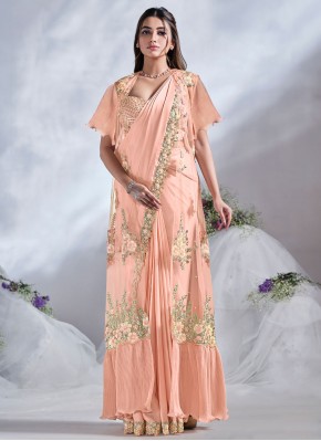 Paramount Peach Classic Saree