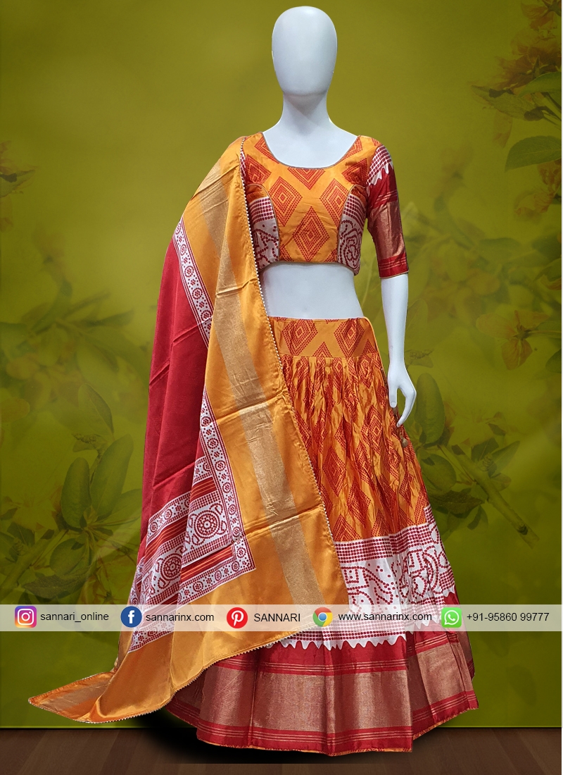 Designer Purpal Printed Patola chaniya choli – Sulbha Fashions