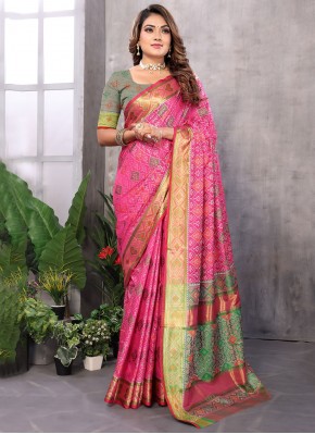 Patola Silk  Pink Classic Saree